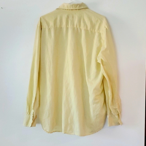 3/$15 Lightweight Linen Blend summer button up shirt sz L - Picture 3 of 5